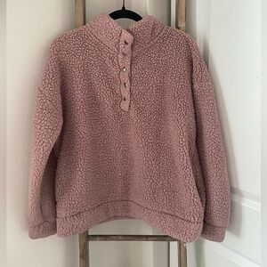 Women's - Pink Sherpa Jacket - Pink Rose - Size Large